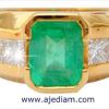 Grass_green_Emerald_shaped_Princess_diamond_ring_Ajediam